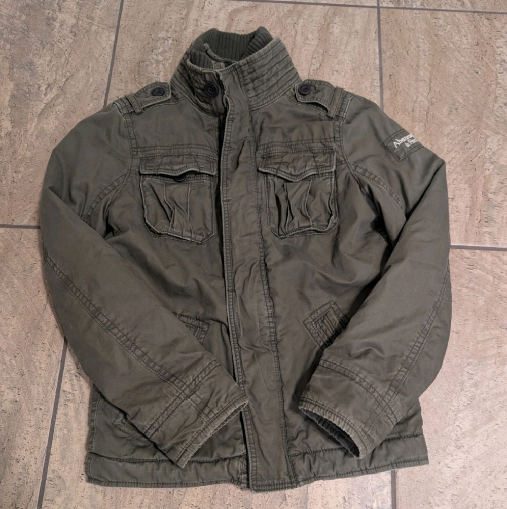 ABERCROMBIE & FITCH MOUNT ARMSTRONG SHERPA JACKET COAT OLIVE MENS SIZE SMALL